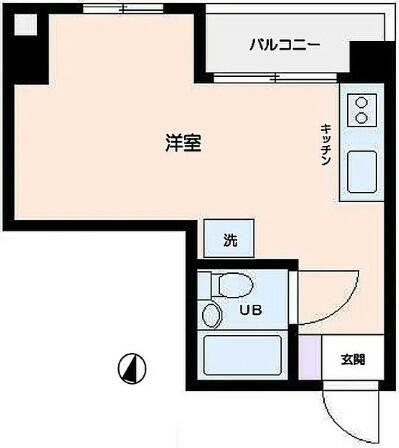 鳥越尾形シャルム(ワンルーム/2階)の間取り写真