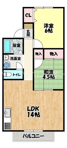 リブセジュール(2LDK/2階)の間取り写真
