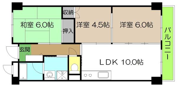 カーサ・エトワール(3LDK/6階)の間取り写真