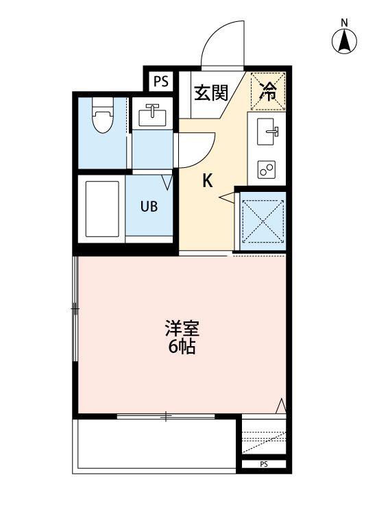 CRESTMOOR 千住大橋(1K/1階)の間取り写真