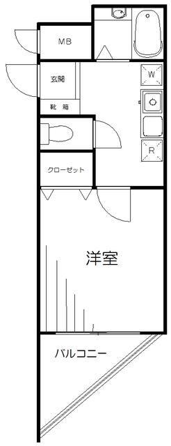 メインステージ東神田(1K/12階)の間取り写真