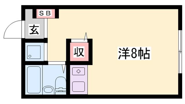 ノーブル寺家I(ワンルーム/2階)の間取り写真