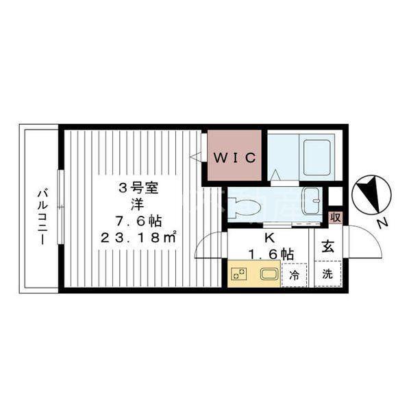 ソラリス(1K/1階)の間取り写真