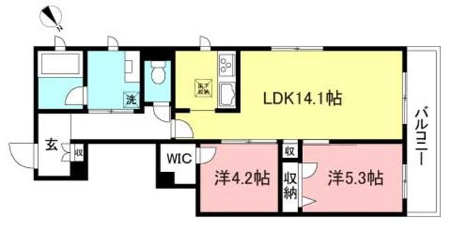 グランレヴィ(2LDK/1階)の間取り写真