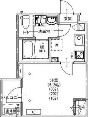 KEIAI RESIDENCE 北上尾IV(1K/3階)の間取り写真