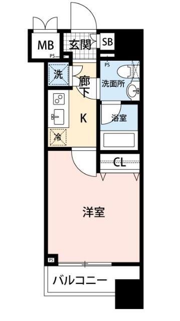 グラントゥルース練馬I(1K/8階)の間取り写真