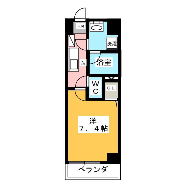 エス・ライズ中山(1K/1階)の間取り写真