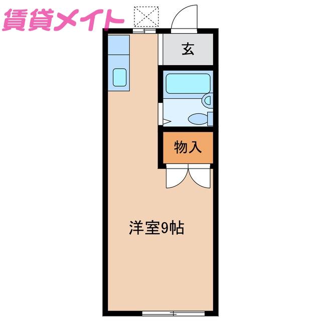 ポポラーレ鈴鹿(ワンルーム/1階)の間取り写真
