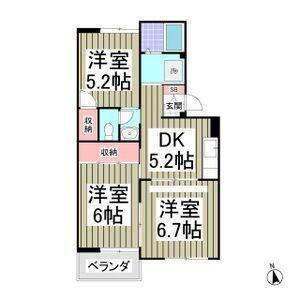 ペアパレス(3K/1階)の間取り写真