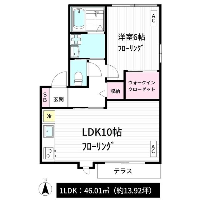 ハイツ スプレッド(1LDK/1階)の間取り写真