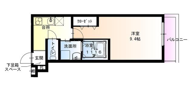 フジパレス湊駅南ノース(1K/3階)の間取り写真