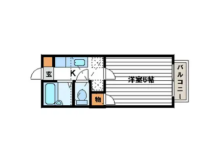 ロフティ東仙台II(1K/1階)の間取り写真