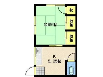 綱島 光鱗荘(1K/2階)の間取り写真