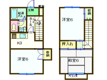 サンシャインハイツA(3K/1階)の間取り写真