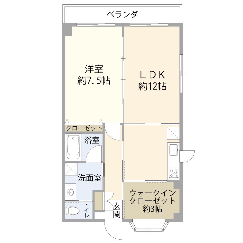 カリーナ春日(1SLDK/3階)の間取り写真
