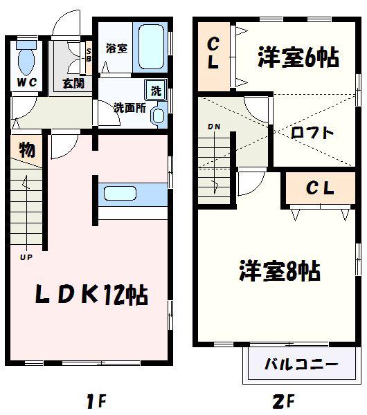 ピュアコート(2SLDK/1階)の間取り写真