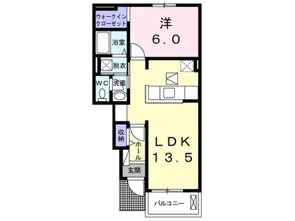 ラ・フランセ下古山A(1LDK/1階)の間取り写真