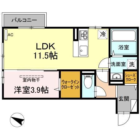 リベルタ 102(1LDK/1階)の間取り写真