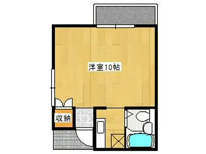 東三城アパート(1K/2階)の間取り写真
