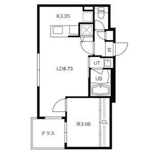 ARISTO北7条(1LDK/1階)の間取り写真