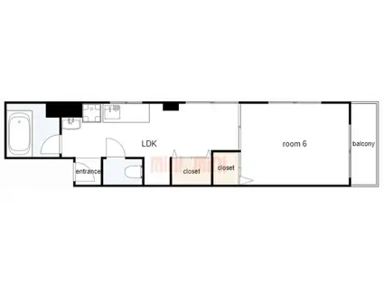 KMコート(1LDK/5階)の間取り写真