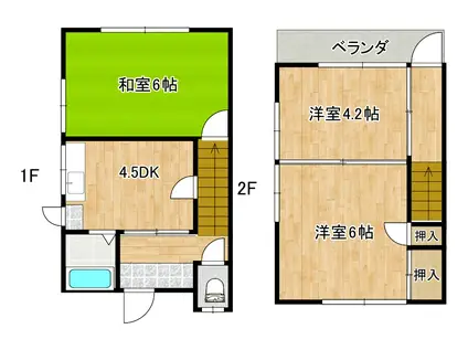 高野アパート(3DK/1階)の間取り写真