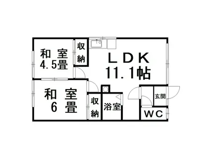 鵜沼マンション(2LDK/1階)の間取り写真