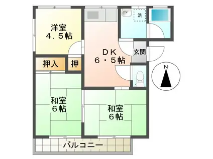 大野アパート(3DK/2階)の間取り写真