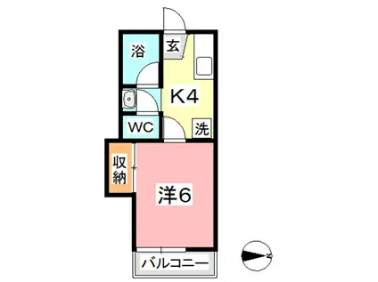 コーポ セレッソ II(1K/1階)の間取り写真