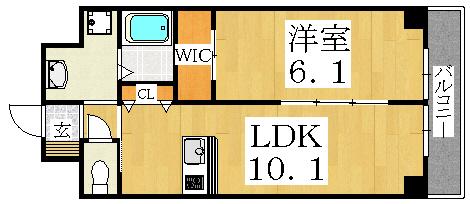 エイチ・ツーオー清水丘(1LDK/4階)の間取り写真