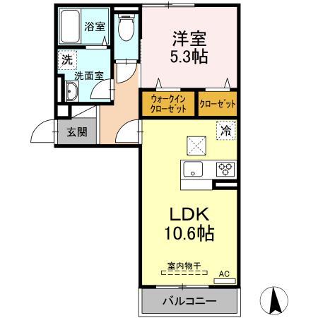 クレールリコルド(1LDK/1階)の間取り写真