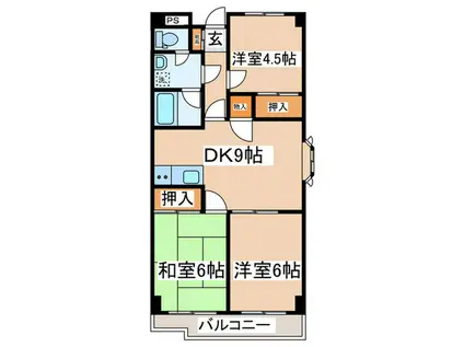 キャラクトーレ七番館(3DK/5階)の間取り写真