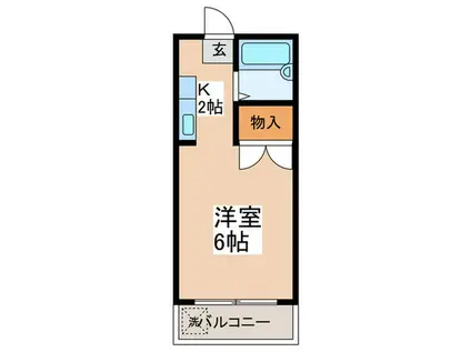 ジュネス昭島(1K/3階)の間取り写真