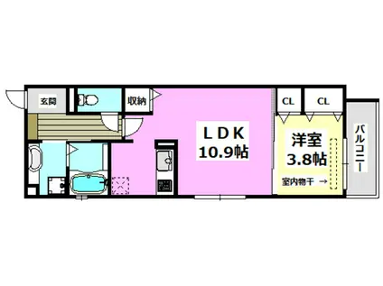 レスト バレル上泉(1LDK/3階)の間取り写真