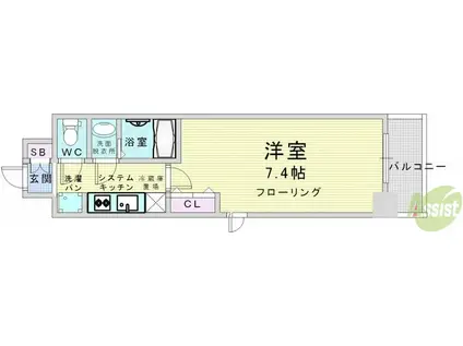 MID COURT UMEKITA(1K/6階)の間取り写真