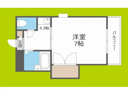 京和マンション(1K/2階)の間取り写真