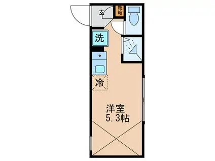 リブリ・WINGII渡田山王(ワンルーム/2階)の間取り写真