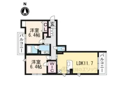 シャーメゾン膳所中庄(2LDK/3階)の間取り写真