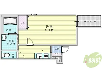 フジパレス三津屋Ⅵ番館(1K/3階)の間取り写真