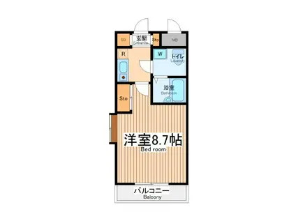 リヴェール川崎(1K/1階)の間取り写真