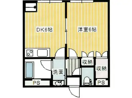 三宏ビル 302(1DK/3階)の間取り写真