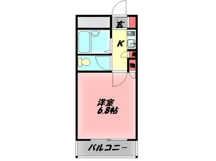 メゾン・ドゥ・シェポル(1K/2階)の間取り写真