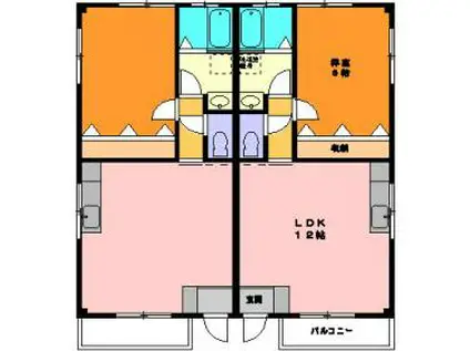 ミユキサンプラザ(1LDK/2階)の間取り写真