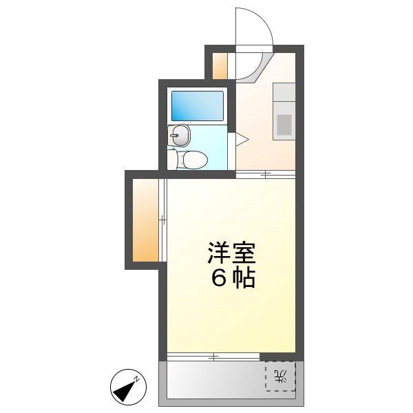テラスK&K(1K/3階)の間取り写真