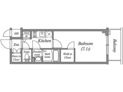 エスリード大阪城アクシス(1K/5階)の間取り写真