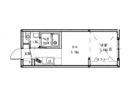 ニホコーポラスIII(ワンルーム/2階)の間取り写真