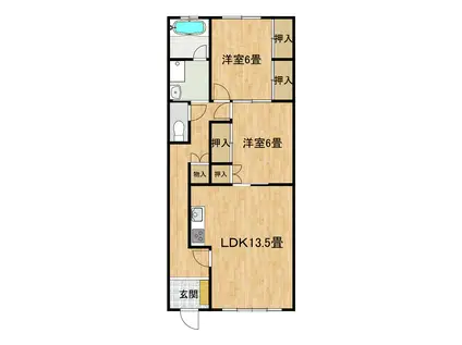 コトブキシティハイツ(2LDK/1階)の間取り写真