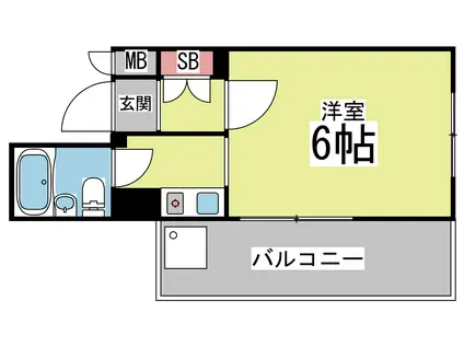 ベルトピア六甲(1K/4階)の間取り写真