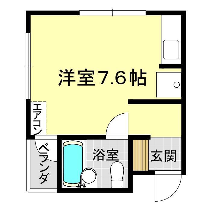 コーポ山の田東(ワンルーム/2階)の間取り写真