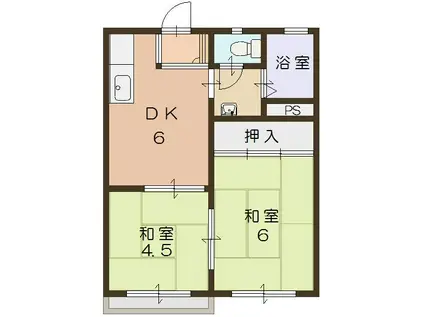 ハイツエフライム(2DK/2階)の間取り写真